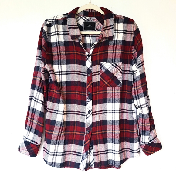 RAILS red navy plaid button down flannel shirt - Picture 1 of 7